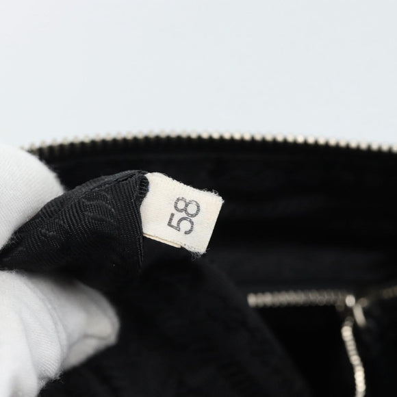 PRADA Shoulder Bag Nylon Black Silver Auth 186118
