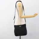 PRADA Shoulder Bag Nylon Black Silver Auth 186118-23