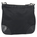 PRADA Shoulder Bag Nylon Black Silver Auth 186118-2