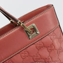 GUCCI GG Canvas Guccissima Tote Bag Leer Roze Goud 145994 Auth 186120A-19
