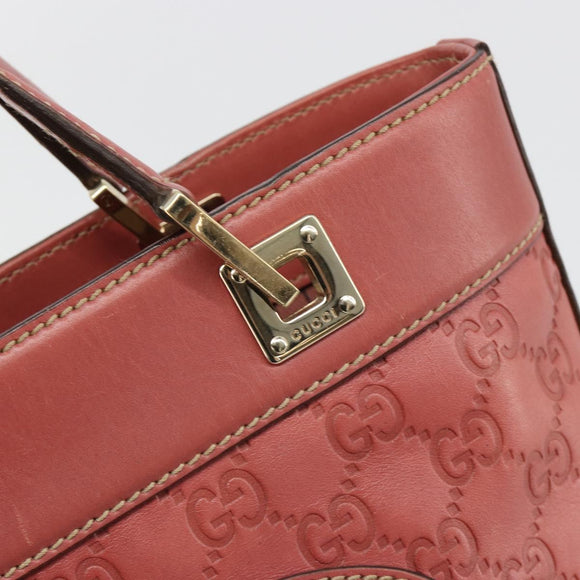 GUCCI GG Canvas Guccissima Tote Bag Leer Roze Goud 145994 Auth 186120A