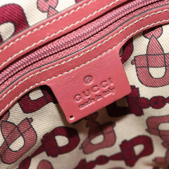 GUCCI GG Canvas Guccissima Tote Bag Leer Roze Goud 145994 Auth 186120A