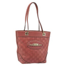 GUCCI GG Canvas Guccissima Tote Bag Leer Roze Goud 145994 Auth 186120A-1