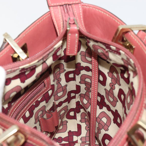 GUCCI GG Canvas Guccissima Tote Bag Leer Roze Goud 145994 Auth 186120A