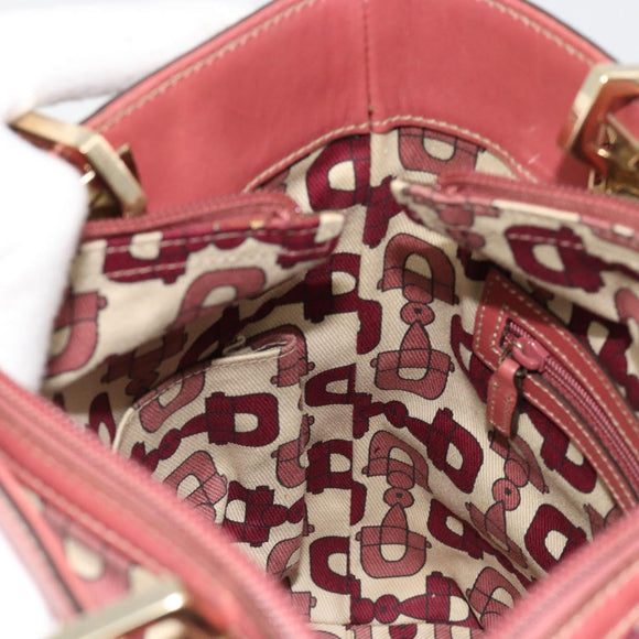 GUCCI GG Canvas Guccissima Tote Bag Leer Roze Goud 145994 Auth 186120A
