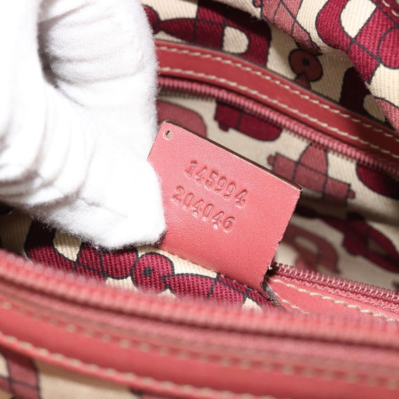 GUCCI GG Canvas Guccissima Tote Bag Leer Roze Goud 145994 Auth 186120A