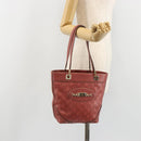 GUCCI GG Canvas Guccissima Tote Bag Leer Roze Goud 145994 Auth 186120A-26