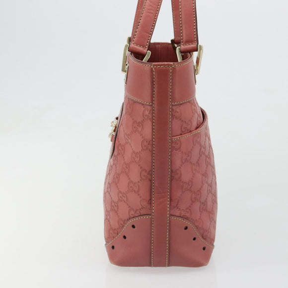 GUCCI GG Canvas Guccissima Tote Bag Leer Roze Goud 145994 Auth 186120A