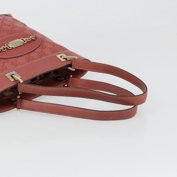 GUCCI GG Canvas Guccissima Tote Bag Leer Roze Goud 145994 Auth 186120A