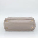 PRADA Galleria Hand Bag Leather 2way Gray Gold Auth 186121V-5