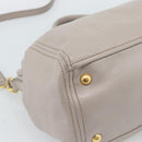PRADA Galleria Hand Bag Leather 2way Gray Gold Auth 186121V-16