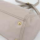 PRADA Galleria Hand Bag Leather 2way Gray Gold Auth 186121V-17