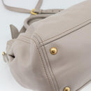 PRADA Galleria Hand Bag Leather 2way Gray Gold Auth 186121V-18