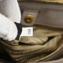 PRADA Galleria Hand Bag Leather 2way Gray Gold Auth 186121V-11