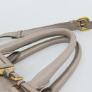 PRADA Galleria Hand Bag Leather 2way Gray Gold Auth 186121V-14