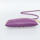 PRADA Shoulder Bag Leather Purple Gold Auth 186122A-5