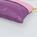 PRADA Shoulder Bag Leather Purple Gold Auth 186122A-9