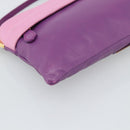 PRADA Shoulder Bag Leather Purple Gold Auth 186122A-15