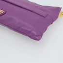 PRADA Shoulder Bag Leather Purple Gold Auth 186122A-16
