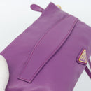 PRADA Shoulder Bag Leather Purple Gold Auth 186122A-19