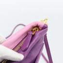 PRADA Shoulder Bag Leather Purple Gold Auth 186122A-10
