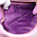 PRADA Shoulder Bag Leather Purple Gold Auth 186122A-11