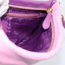 PRADA Shoulder Bag Leather Purple Gold Auth 186122A-22