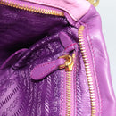 PRADA Shoulder Bag Leather Purple Gold Auth 186122A-24