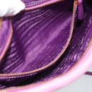 PRADA Shoulder Bag Leather Purple Gold Auth 186122A-25