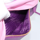 PRADA Shoulder Bag Leather Purple Gold Auth 186122A-26