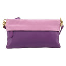 PRADA Shoulder Bag Leather Purple Gold Auth 186122A-13