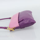 PRADA Shoulder Bag Leather Purple Gold Auth 186122A-3