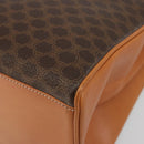 CELINE Macadam Canvas Boston Bag PVC Leather Brown Gold Auth 186123V-10