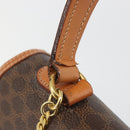 CELINE Macadam Canvas Boston Bag PVC Leather Brown Gold Auth 186123V-16