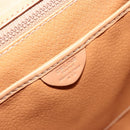 CELINE Macadam Canvas Boston Bag PVC Leather Brown Gold Auth 186123V-19