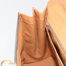 CELINE Macadam Canvas Boston Bag PVC Leather Brown Gold Auth 186123V-22