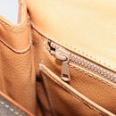 CELINE Macadam Canvas Boston Bag PVC Leather Brown Gold Auth 186123V-23