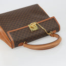 CELINE Macadam Canvas Boston Bag PVC Leather Brown Gold Auth 186123V-6
