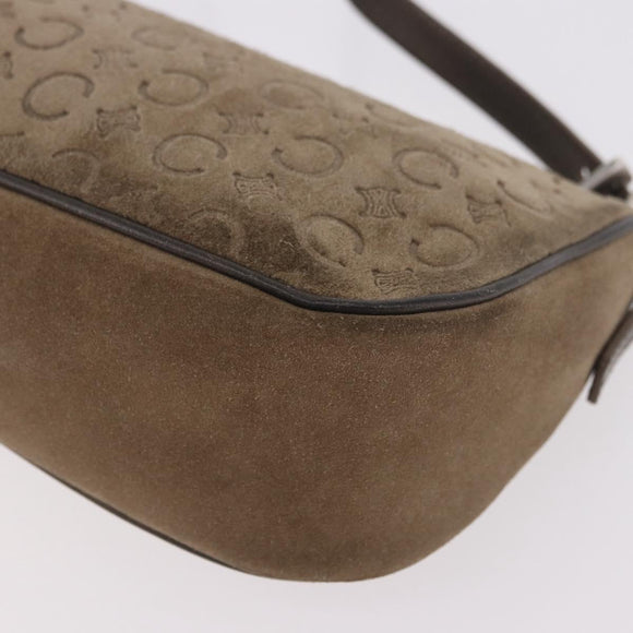 CELINE C Macadam Canvas Accessory Pouch Gray Silver Auth 186124A
