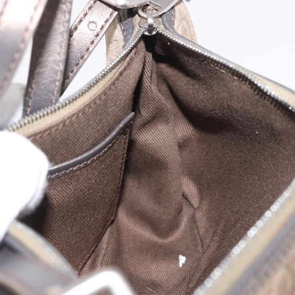 CELINE C Macadam Canvas Accessory Pouch Gray Silver Auth 186124A