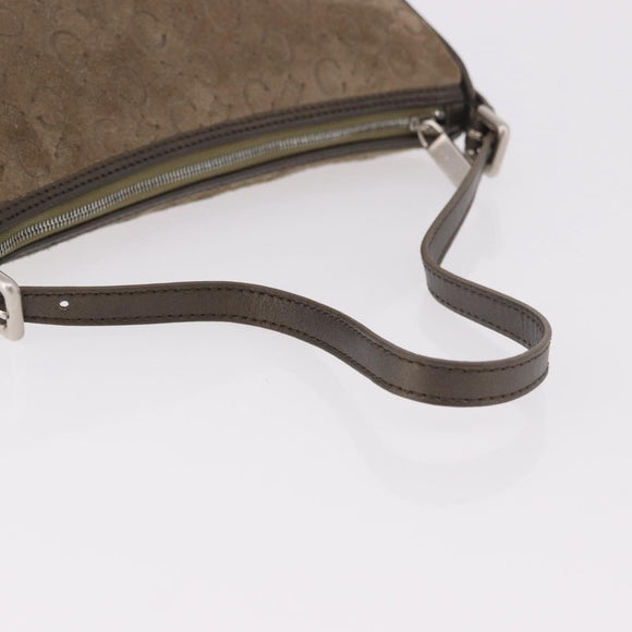 CELINE C Macadam Canvas Accessory Pouch Gray Silver Auth 186124A