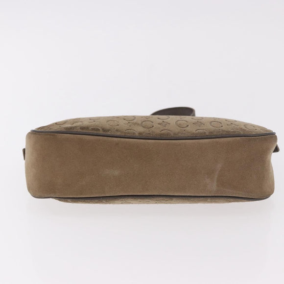 CELINE C Macadam Canvas Accessory Pouch Gray Silver Auth 186124A