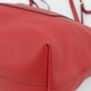 PRADA Tote Bag Leather Red Gold Auth 186125A-9
