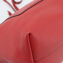 PRADA Tote Bag Leather Red Gold Auth 186125A-14