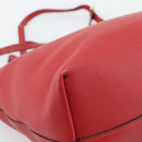 PRADA Tote Bag Leather Red Gold Auth 186125A-16