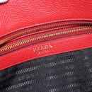 PRADA Tote Bag Leather Red Gold Auth 186125A-18