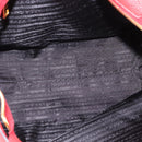 PRADA Tote Bag Leather Red Gold Auth 186125A-11