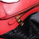 PRADA Tote Bag Leather Red Gold Auth 186125A-21