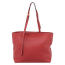 PRADA Tote Bag Leather Red Gold Auth 186125A-2