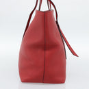 PRADA Tote Bag Leather Red Gold Auth 186125A-3